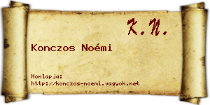 Konczos Noémi névjegykártya